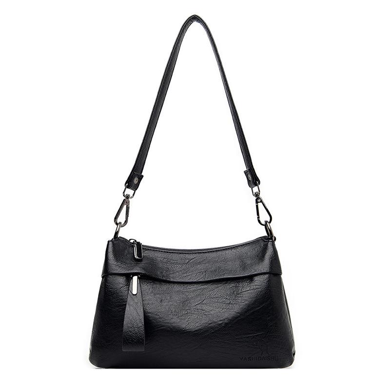 2022 Soft Leather Crossbody Bag for Middle-aged & Elderly Women: Fashionable, Versatile, Casual, Large Capacity Mummy Bag