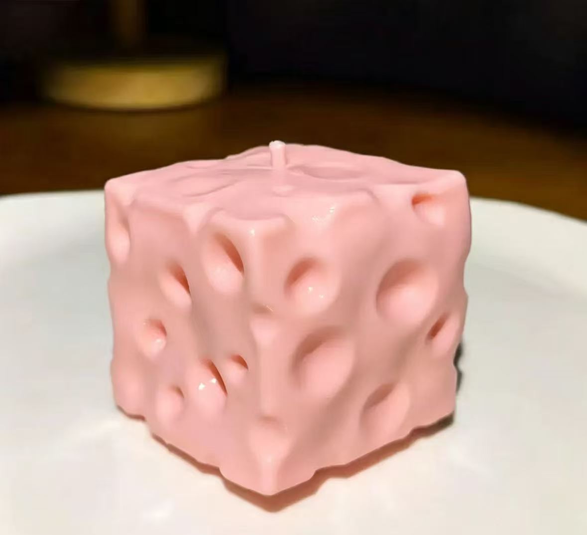 Kaasblok Squishy Fidget Speelgoed Langzame Terugslag Vaseline Stressverlichting Decompressie Knijpspeelgoed Voor Volwassene Roze Kokosolie