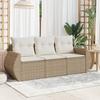 VidaXL Garden Furniture Set with Cushions 3 Pcs Beige Braided Resin 3221057