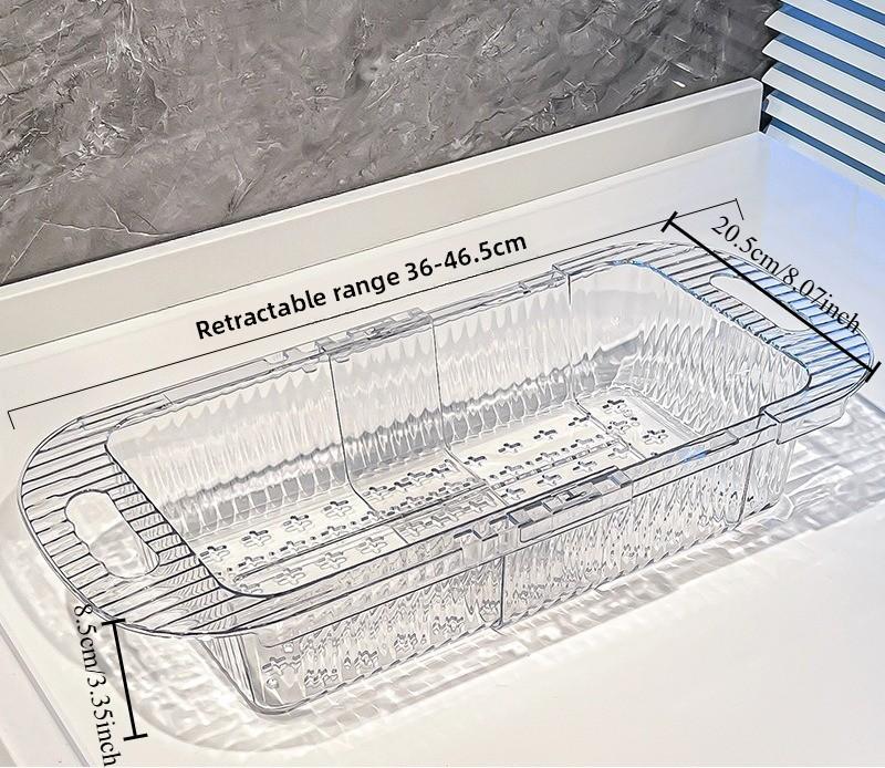 

Кухонная телескопическая сушилка для посуды, корзина для мытья овощей, бытовая пластиковая корзина-фильтр для раковины, полка-корзина для овощей для раковины белый