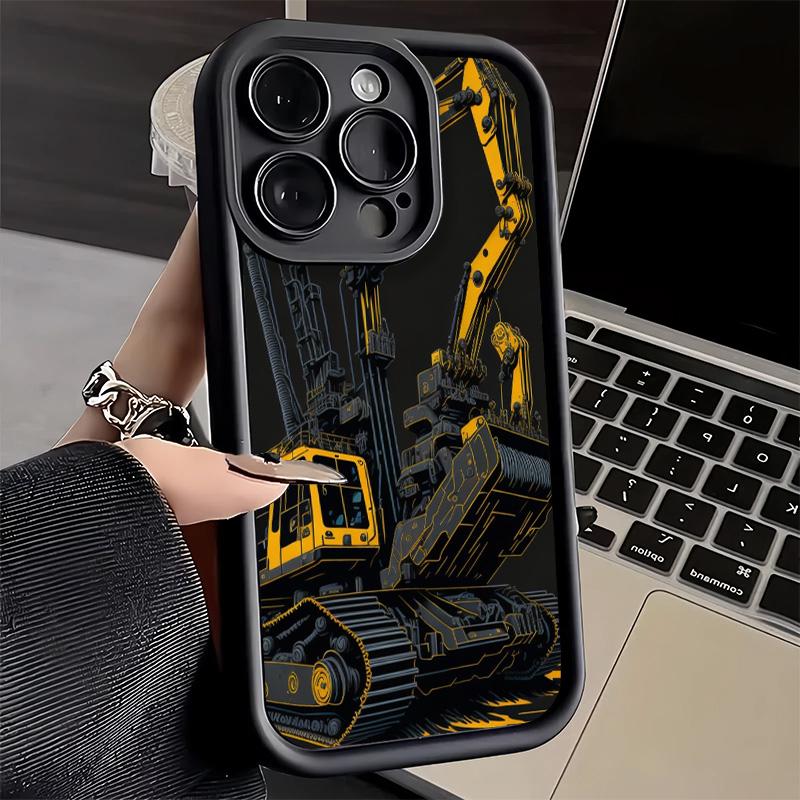 Phone Case for iPhone 17 Air 16E 15 16 Pro Max Excavating Machinery Cool Cover 14 Plus 13 12 Mini Soft Shell Silicone Fundas