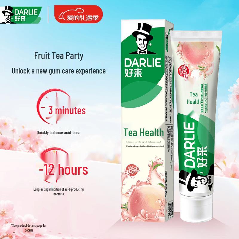 Darlie Tea Tree Peach Toothpaste & Colgate Toothbrush Set
