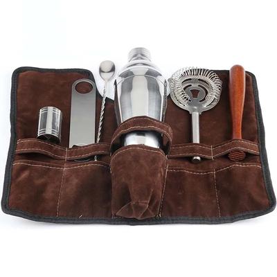 7PCS/set Stainless Steel Cocktail Shaker Set Bar Tools with Mixing Cup Professional Bartender Kit for Home Kitchen Pub