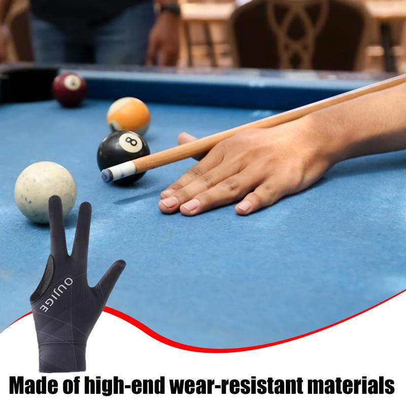 3 Finger Single Pool Gloves Non-Slip Soft Billiards Gloves Breathable Wear-Resistant Cue Action Gloves Billiards Accessories For
