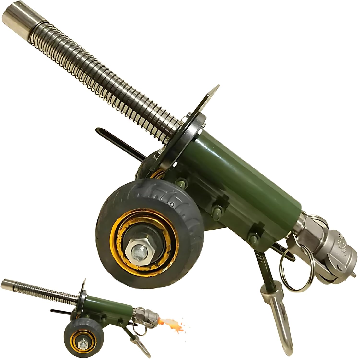 Петардо-артиллерийская пушка, Мини-пушка из нержавеющей стали 304, Модель пусковой установки для петард, Тяжелая артиллерия, Ручная работа, Коллекция военных моделей, Подарки зелёный