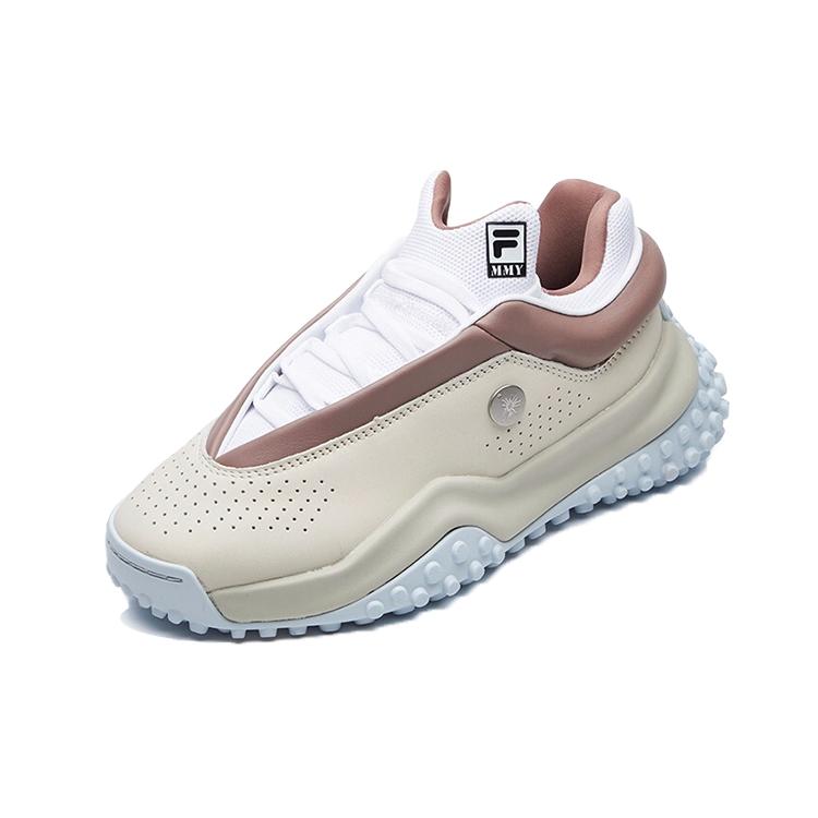 MIHARA YASUHIRO x FILA FM7 FM Cow Leather, Textile Comfortable Low top Chunky Sneakers Women's White Brown F12W114136FWA