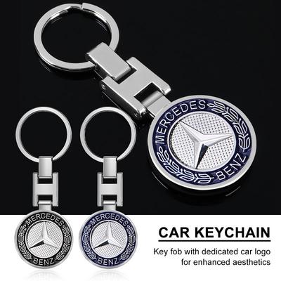 1Pcs Car Emblem LOGO Keychain Key Ring Accessories For Mercedes Benz W203 W204 W211 W210 W124 AMG W202 CLA W212 W220 W205 W201