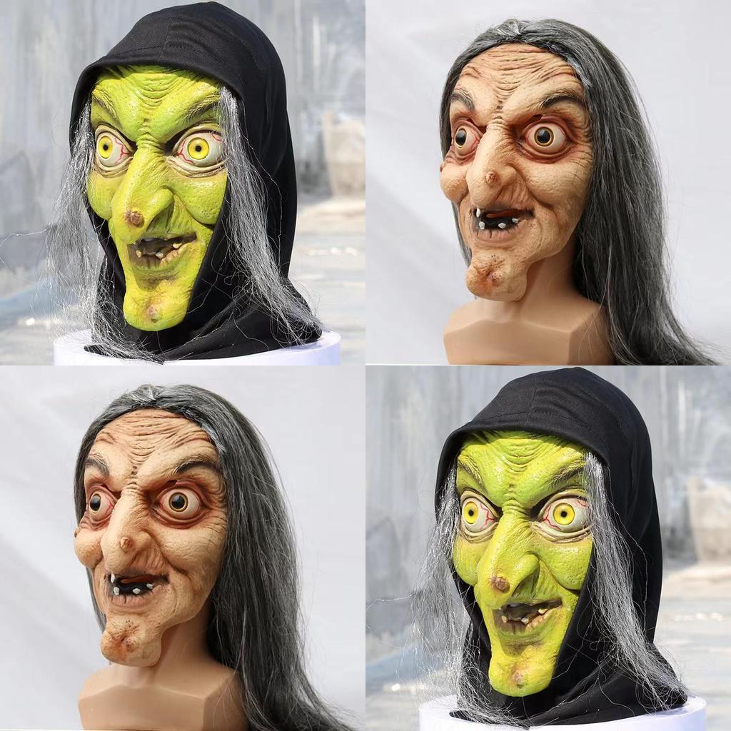 Witch Face Mask Latex Horror Prop For Halloween Costume And Event Use
