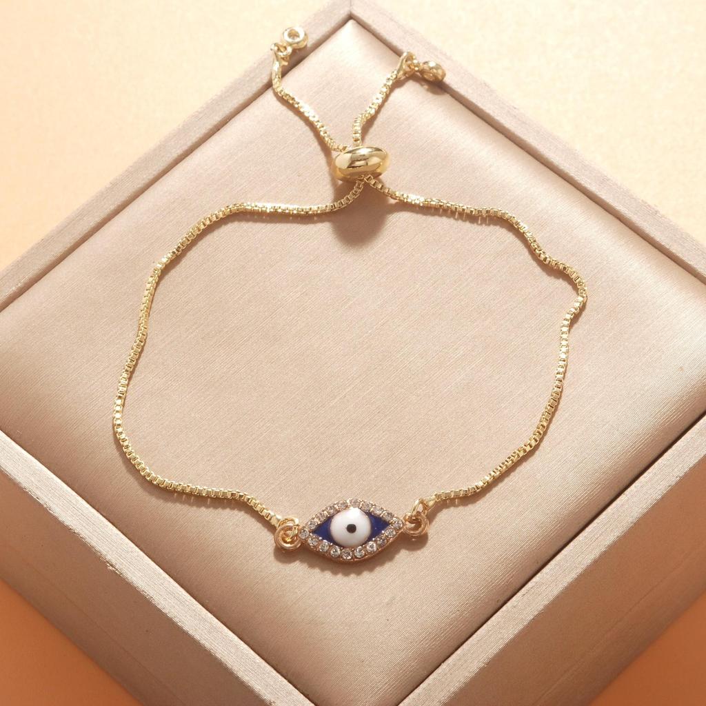 Verstellbares 8-förmiges Evil Eye Herzarmband für Damen - Europäische & Amerikanische Mode, Südostasiatischer Einfluss
