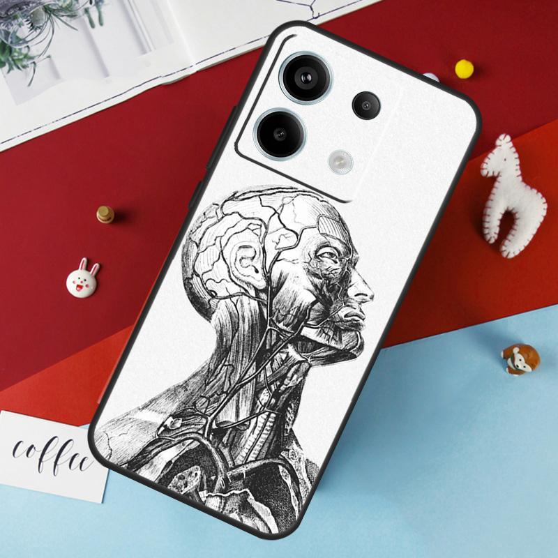 Human Anatomy Case For Xiaomi Redmi Note 13 Pro 14 12 11 10 15 Pro Plus Redmi 10C 12C 13C 14C 15C 15 Cover