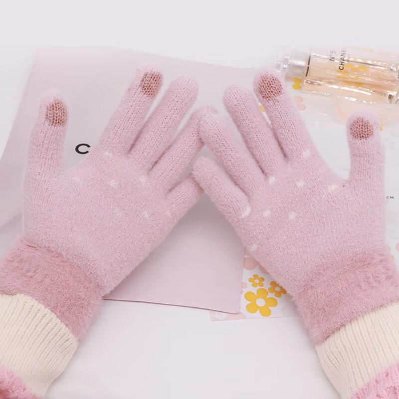 Changbaosen Damen Winter Schneemann Strick Touchscreen Handschuhe