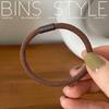 Korean Earth Tone Rubber Band Hair Ties for Women – Brown Twill, High-End Feel, Plain Color Hair Accessories.