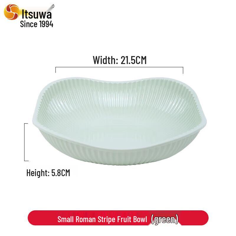 Wuhe Small Green Roman Stripe Melamine Fruit Plate
