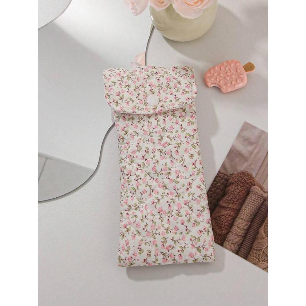 New Pink Heart Small Glasses Bag Flower Bear and Strawberry Pencil Pouch Cute Sweet Women Makeup Bag Gifts
