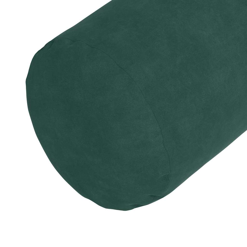 Bolster Cushions 2 pcs Dark Green Ø 15 x 40 cm Cord Fabric