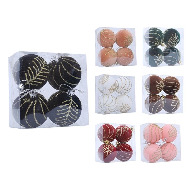 Flocking Sphere Ornaments For Christmas Tree Colorful Decorative Ball Perfect For Holiday Festival Atmosphere