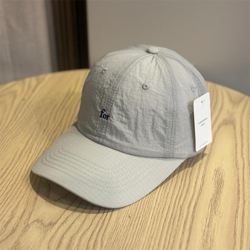 Simple Small Letter Embroidery Quick-drying Light and Thin Sunscreen Cap Women's Summer Outdoor Travel Sun Hat Men