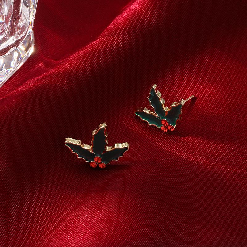 Christmas Santa Snowflake Earrings Cane Candy Bells Elk Earrings Christmas Hat Earrings