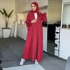 MQ182 Bescheidene Sommer Damen Farbblock Streifen Vielseitige Lange Abaya Robe