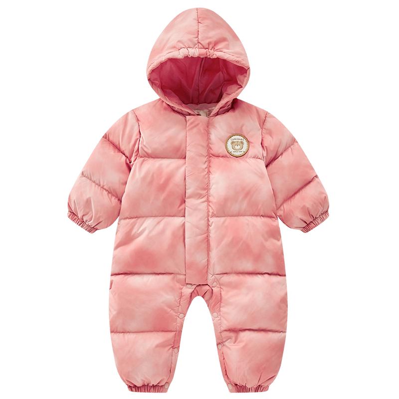 Labby Baby Hooded Down Romper 80