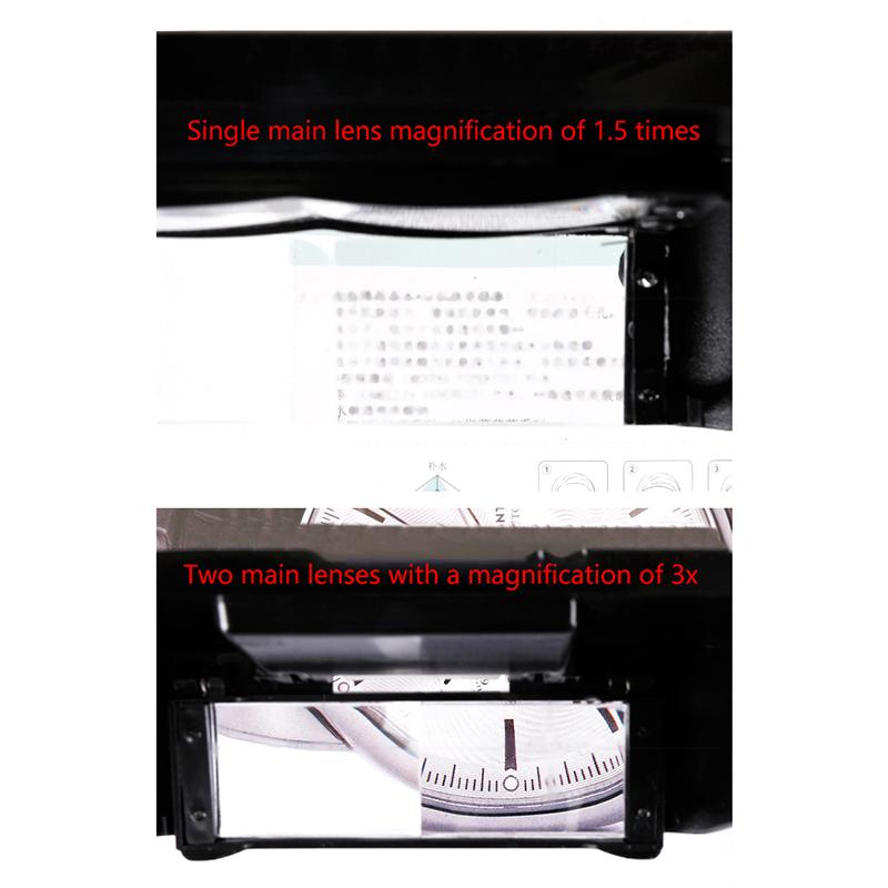 10X Stirnbandbrille Lupe Verstellbare Größe LED Lupe Lupenbrille Zum Lesen Optivisor Lupe Beleuchtet