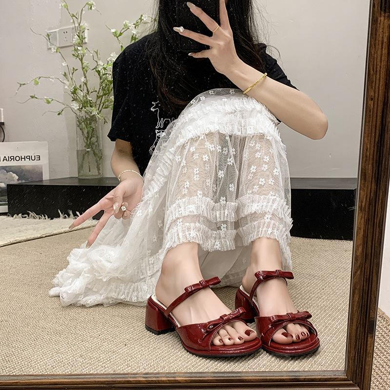 Wedge Heel Sandals Women's 2025 New Summer Wear with Cool Slippers with Skirts, Beautiful French High-heeled Slippers