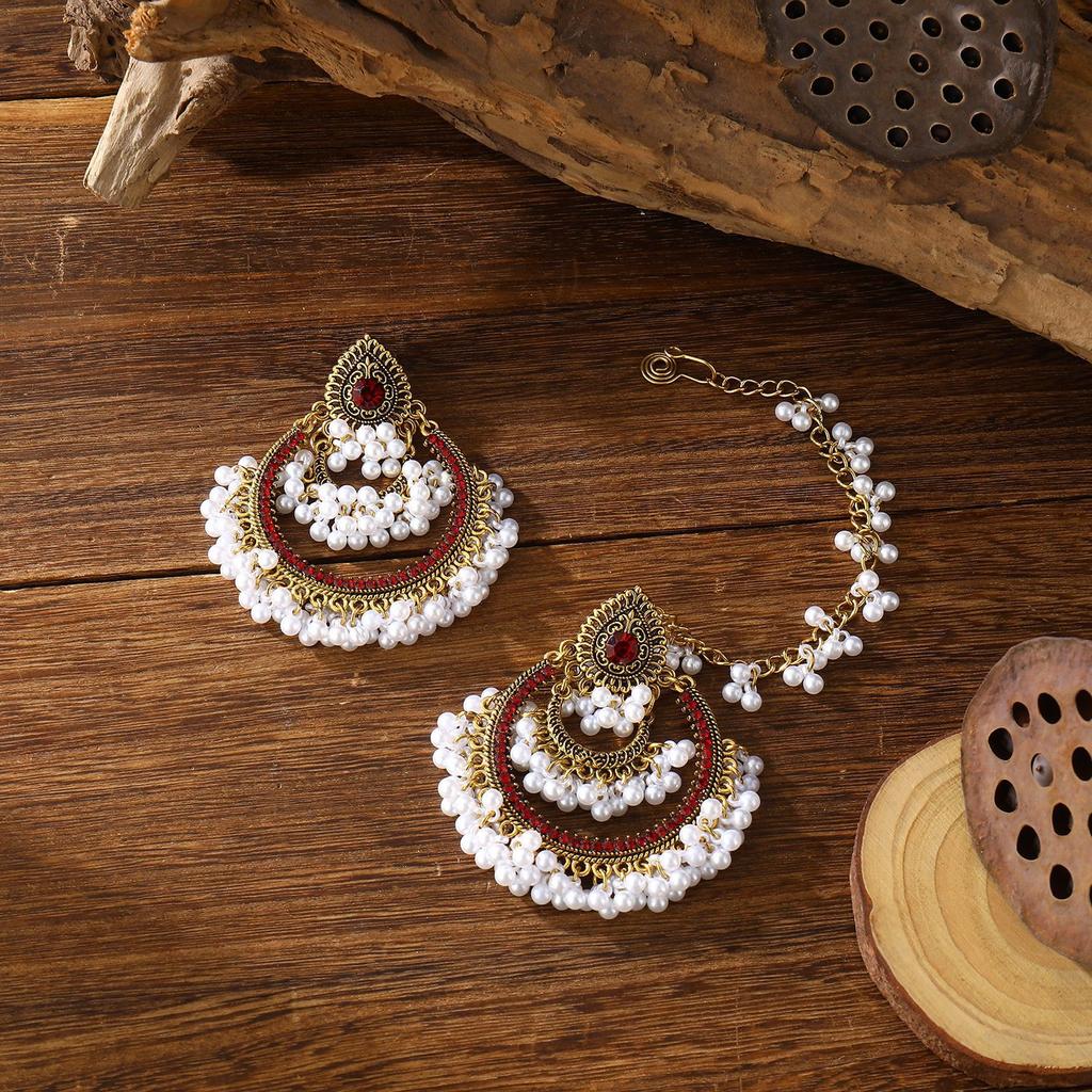 Bohemian Ethnic Tassel Drop Earrings Vintage Retro Geometric Earrings for Women Daily Wear Party Festival