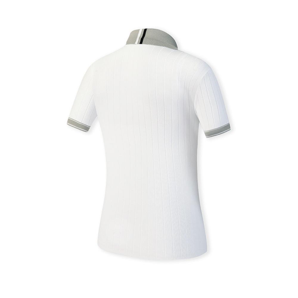 FILA Golf Series Simple Fashion Classic Sports Casual Golf Versatile Comfortable Woven Short Sleeve Polo Shirt Women tops Jade-White A11W615408FWT