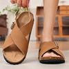 Fashion Summer Breathable Brand Cork Sandals Mens Open Toe Sandals Outdoor Walking Shoes Lightweight Gladiator Male Beach Slippers Flats