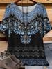 Vintage Paisley Graphics Women's Short Sleeve T-Shirt Ethnic Style O-Neck Y2k 3D Printed Top Tees Summer Loose Women's Clothing