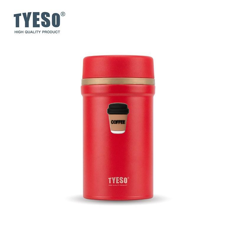 Tyeso 600ml Thermoses Stainless Steel Thermal Food Jar Vacuum Insulated Box Vacuum Flasks for Hot Cold Water Bottle Meals Unisex with Coffee Sticker