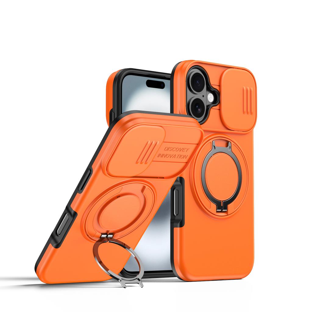 360° Rotate Magnetic Stand Phone Case For iPhone 16 15 14 13 Pro Max 16 15 14 Plus 17 For Magsafe Slide Camera Protect Cover