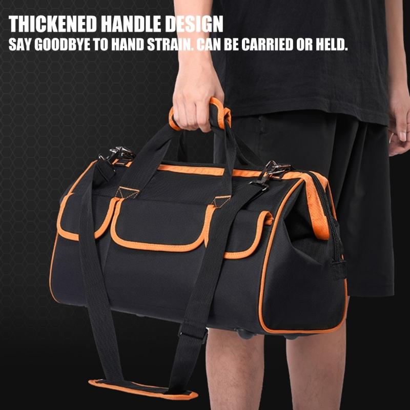 Large Capacity Handbag Tool Storage Bag Power Tool Organizers Pouches Heavy Duty Nylon Tool Bag Wide Mouth Tool Bag