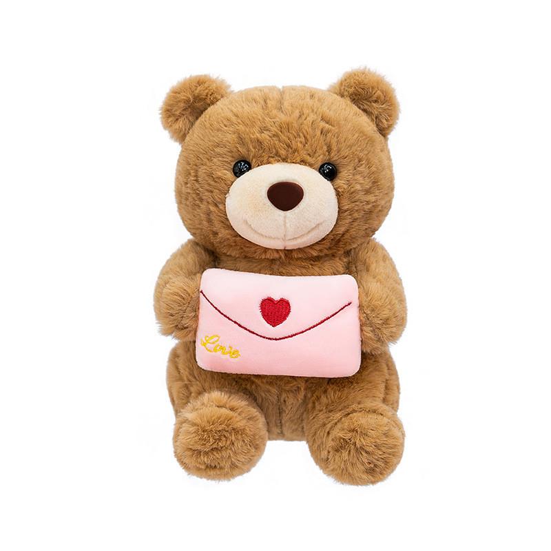 Heart Hugging Bear Plush Toy With Polyester Fiber For Valentines Day Gift For Girls And Boys