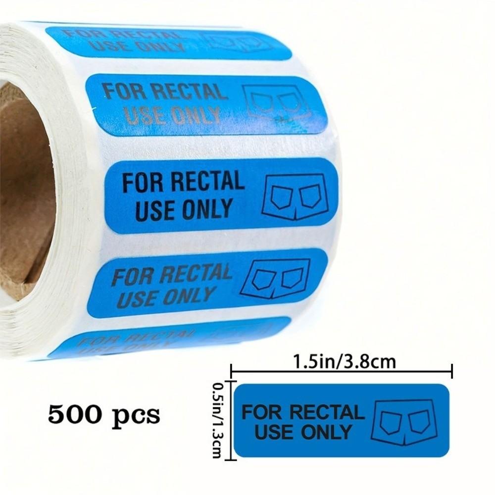 500 Stück 0,39*1,5 Zoll "Nur zur rektalen Anwendung" Wasserdichtes Etikett Mini-Größe Aufkleber Tägliches Streichspiel