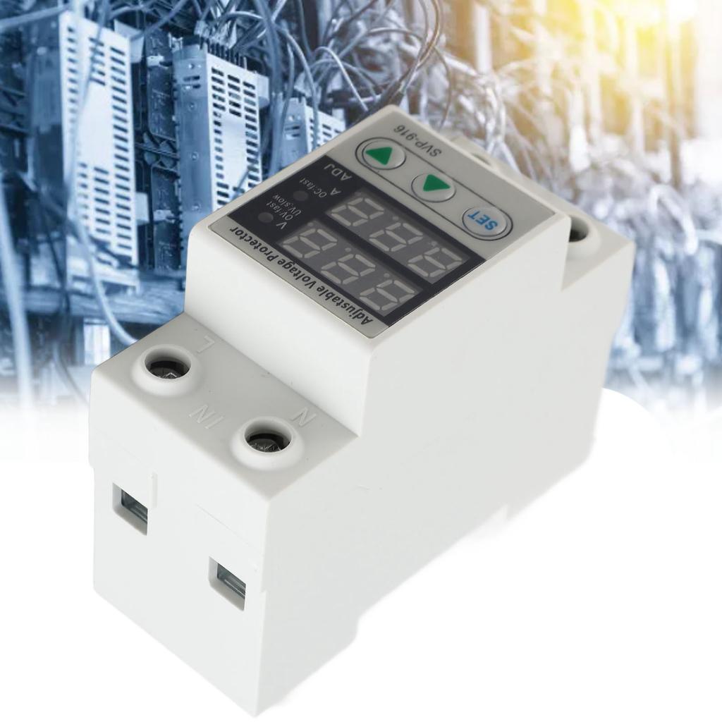 Current Protective Device Rated Voltage 230VAC 50/60Hz Single Phase Adjustable Over Voltage Under Voltage Current Protector