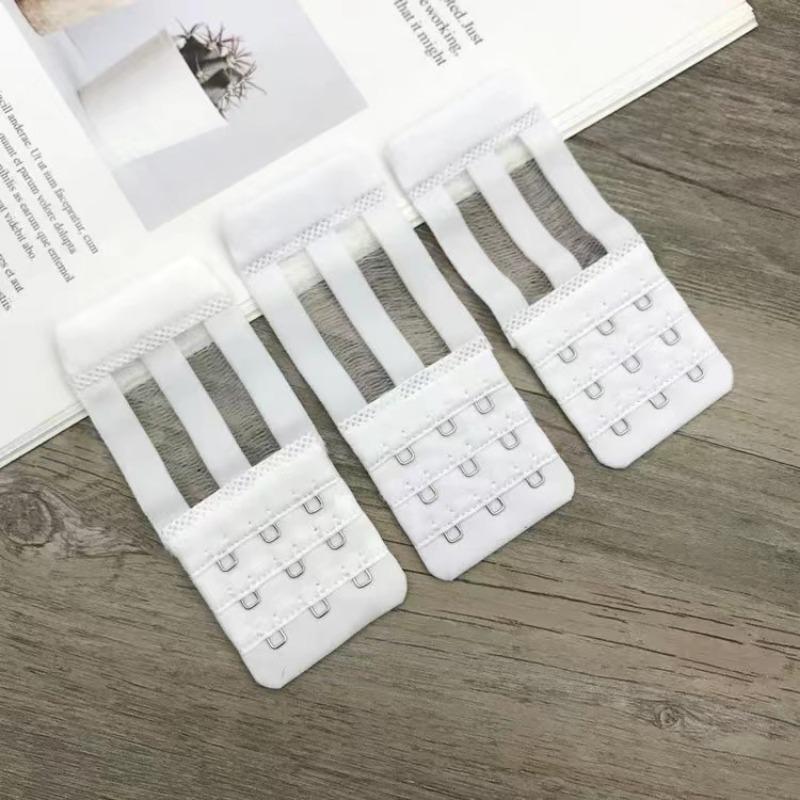 Women 3 Rows 3 Buckles Bra Extension Strap Extenders Elastic Hook Clip Adjustable Belt Buckle Bra Accessories