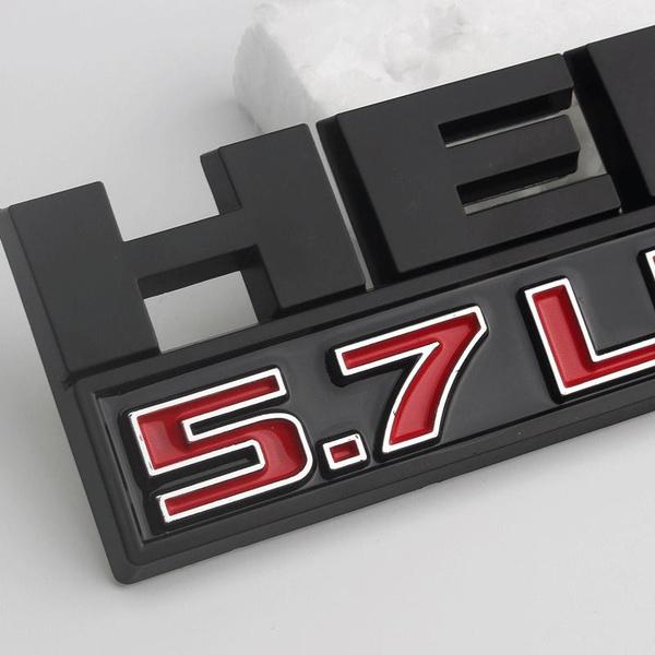 1PCS HEMI 5.7 Liter Car Sticker For Rear Trunk ABS 3D Badge Emblem Modification Decal Displacement Label