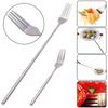 Extendable Fork Stainless Steel Extra Long Grilling Dessert Fork Novety Prank Kitchenware Food Grade Reusable Camping BBQ Fork
