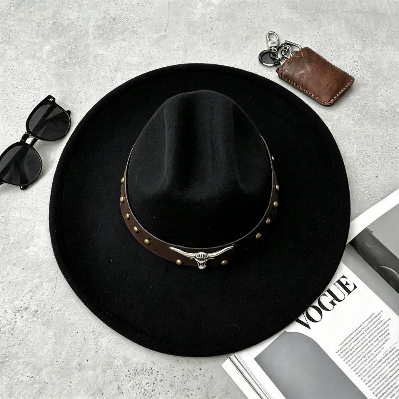 Vintage Cowboy Style Suede Hat Unisex Autumn Winter Outdoor Travel Jazz Hat