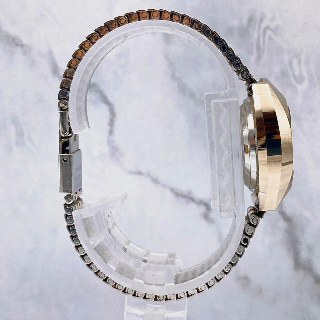 Used Working Item Good Condition RADO BALBOA Cut Glass Hard Metal Case Automatic Watch Ladies Rado Balboa Combination Bracelet SS Gold Silver