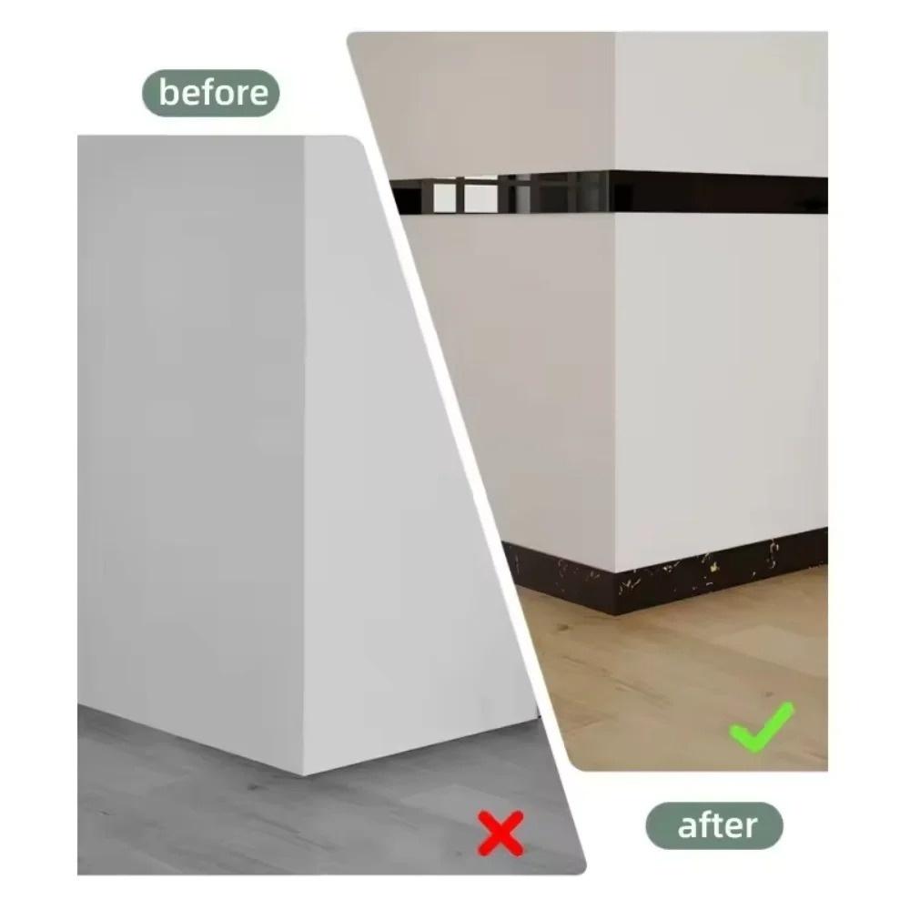 1PZ 5m x 10cm Battiscopa Autoadesivo Ispessimento Schiuma Flessibile Adesivi Murali Nastro Vita per Davanzale Scale