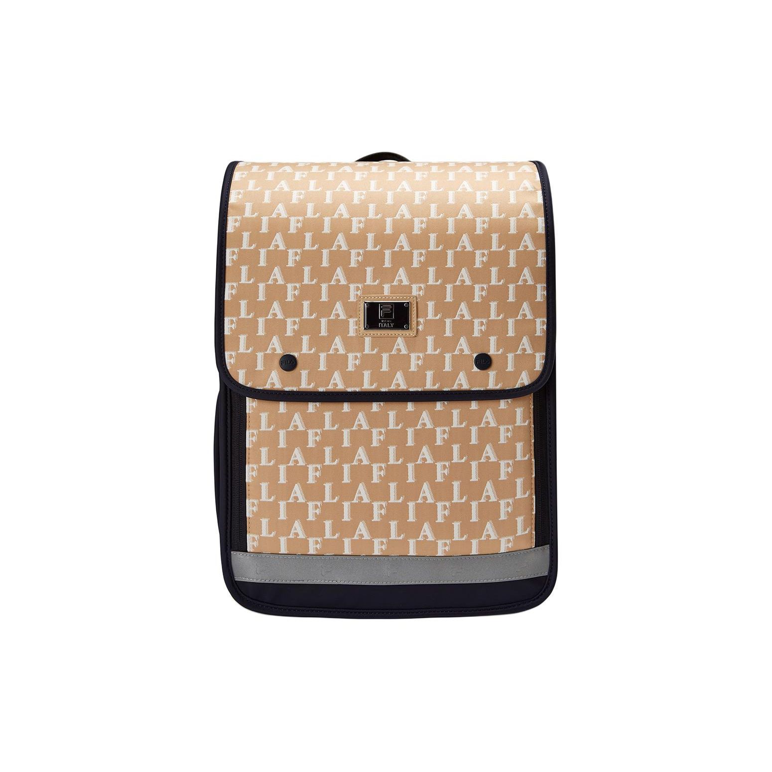 FILA Letter Logo Print Nylon Backpack Medium Size Unisex Backpack Khaki K18B411102FZA Khaki,Medium