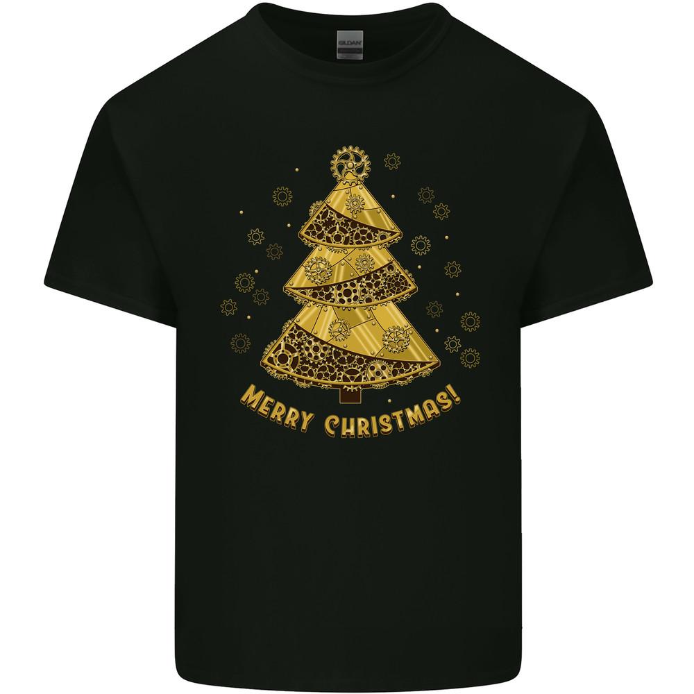 Steampunk Christmas Tree Mens Light Cotton T-Shirt Unisex T-Shirt XXL