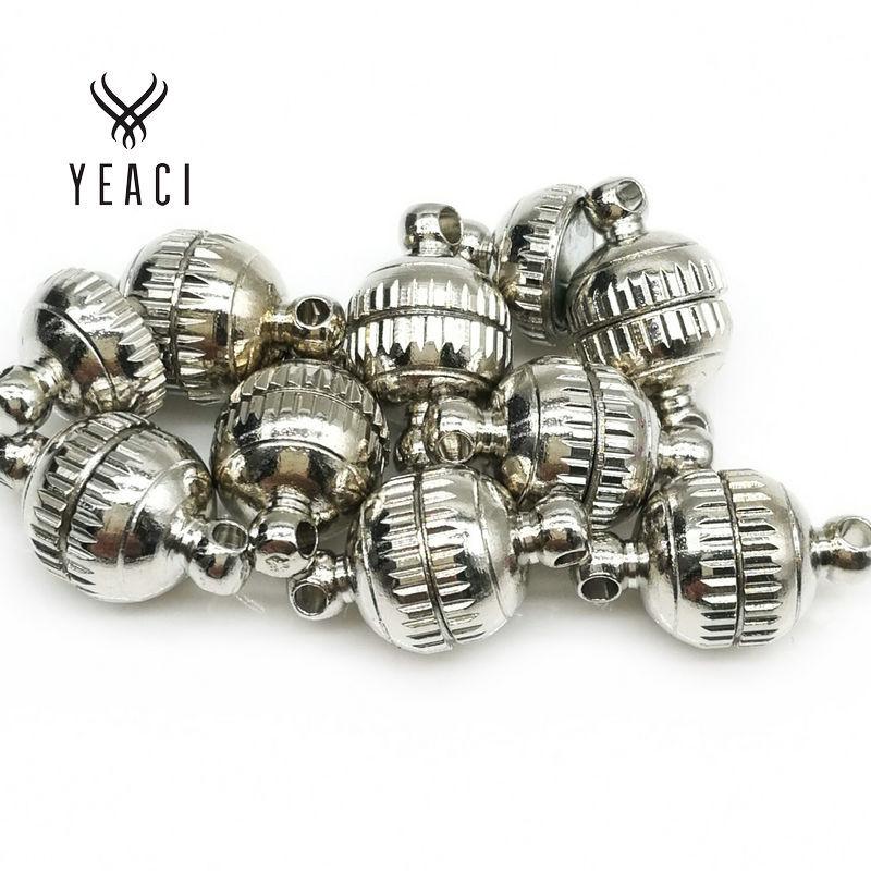 8mm Gold & Silver Magnetic Clasps for DIY Jewelry - P-066
