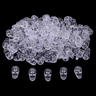 100pcs Clear Plastic Glass Clips Screen Retainers Fixing Clamp with Screw