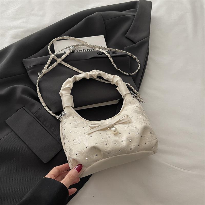 Gentle pleated handbag bag women's  summer new trendy fashion versatile chain shoulder messenger bag