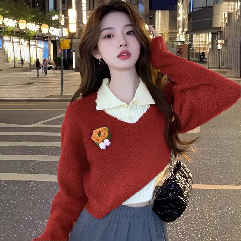 New Arrival: Sweet Autumn/Winter Short Slimming Sweater Set - Hot Girl Pure Desire Style