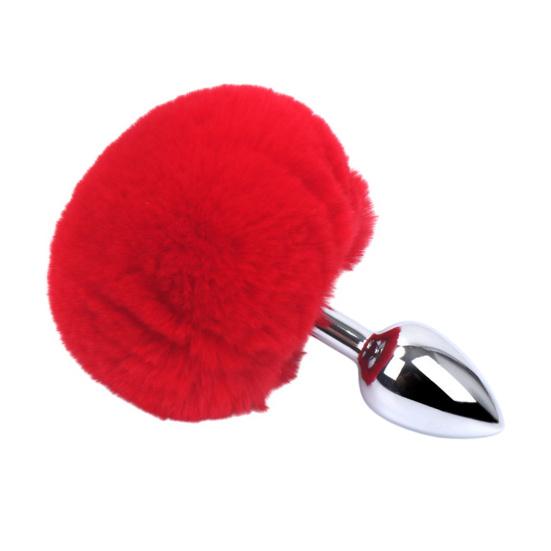 Metal Anal Plugs with Faux Fur Stainless Steel Butt Plugs for Prostate/G-Spot Stimulation Weighted Ergonomic Design Body-Safe Discreet Adult Toy