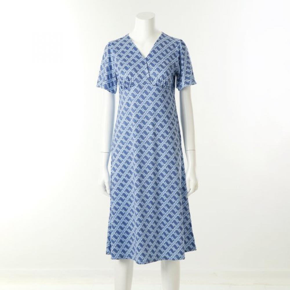 Venus Poly Geometric Cup Dress Homewear[vgns124] Ivory/85